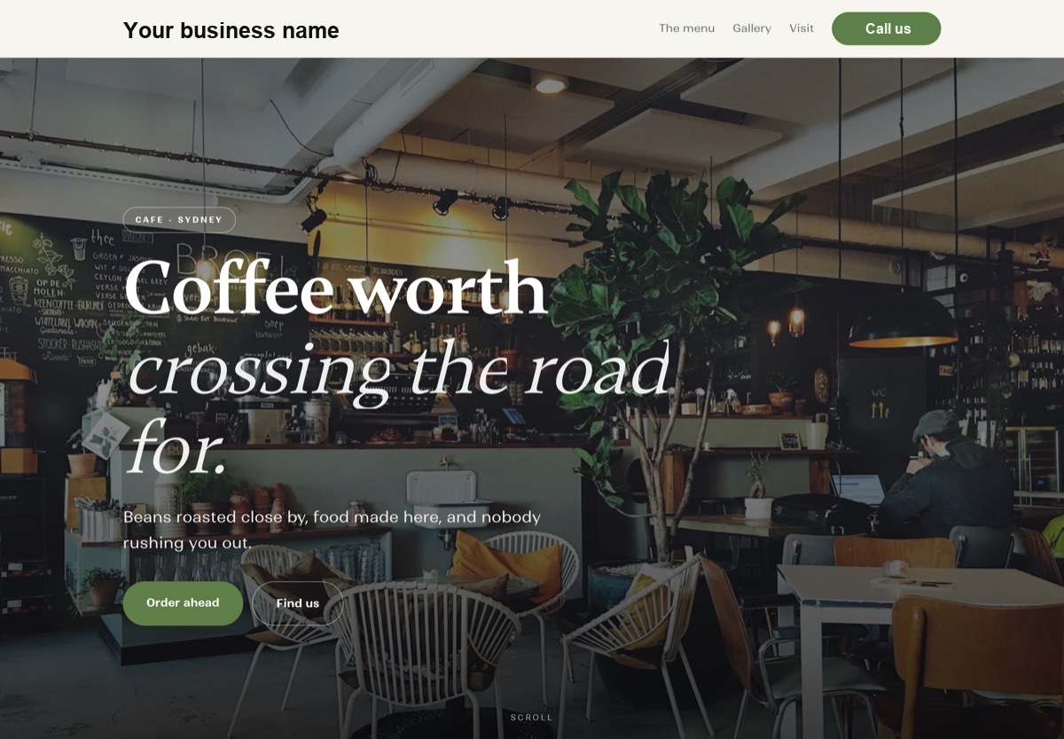 Website design concept for a Sydney bar