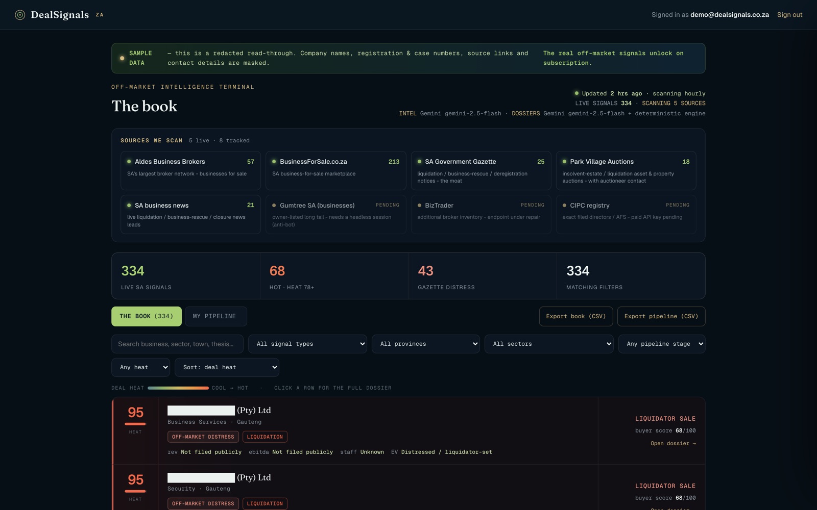 DealSignals — the off-market intelligence terminal we built and run